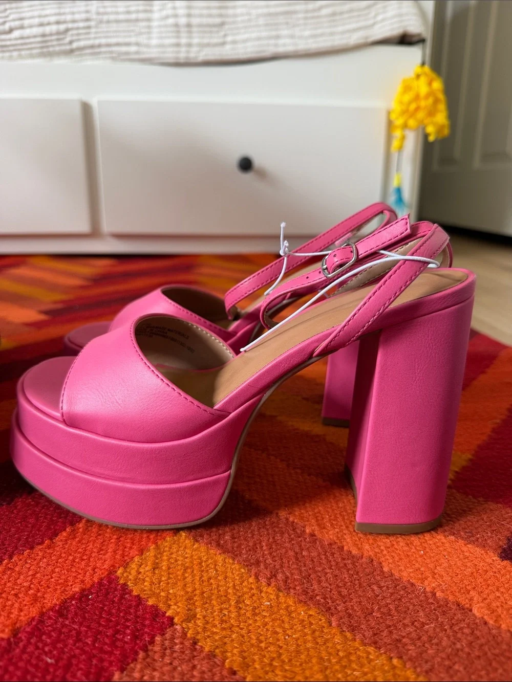 wild fable Hot Pink Platform Sandals with Ankle Strap